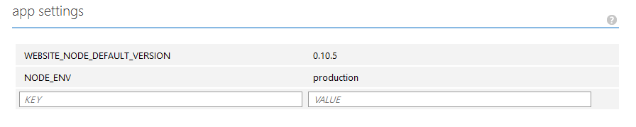 Azure App Settings